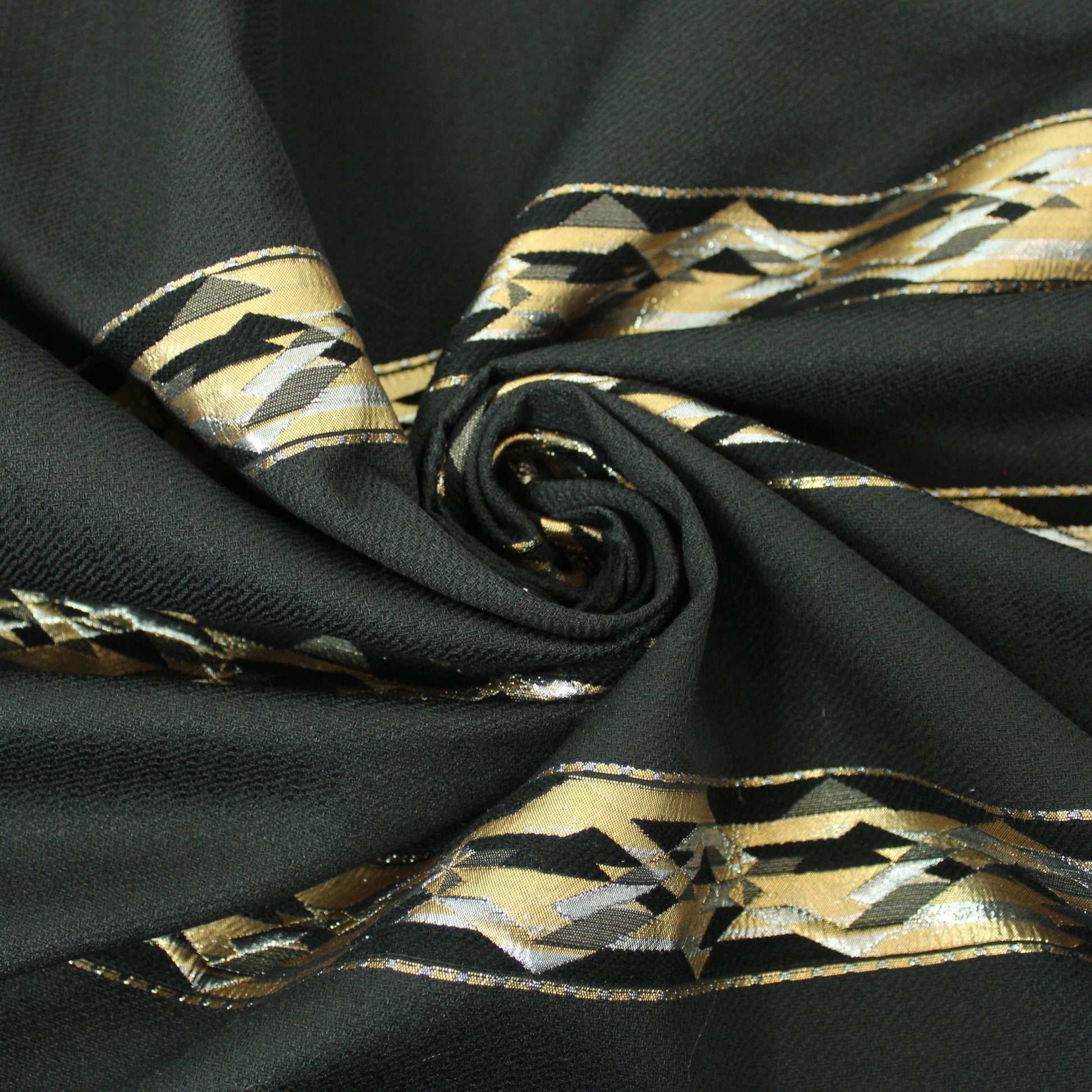 Tissu brocart imprimé rayures - doré et argenté - photo 1/5 | So Tissus