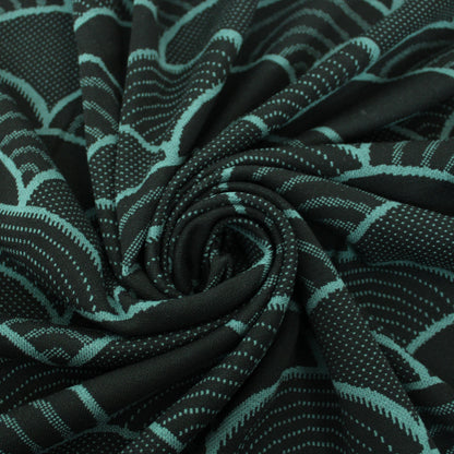 Tissu maille - imprimé écaille - vert pin et noir - photo 1/4 | So Tissus