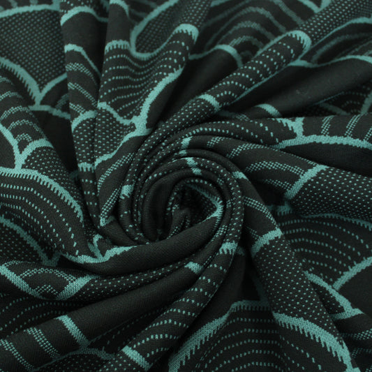 Tissu maille - imprimé écaille - vert pin et noir - photo 1/4 | So Tissus