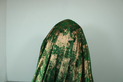 Tissu maille lurex - vert et doré brillant - photo 3/4 | So Tissus