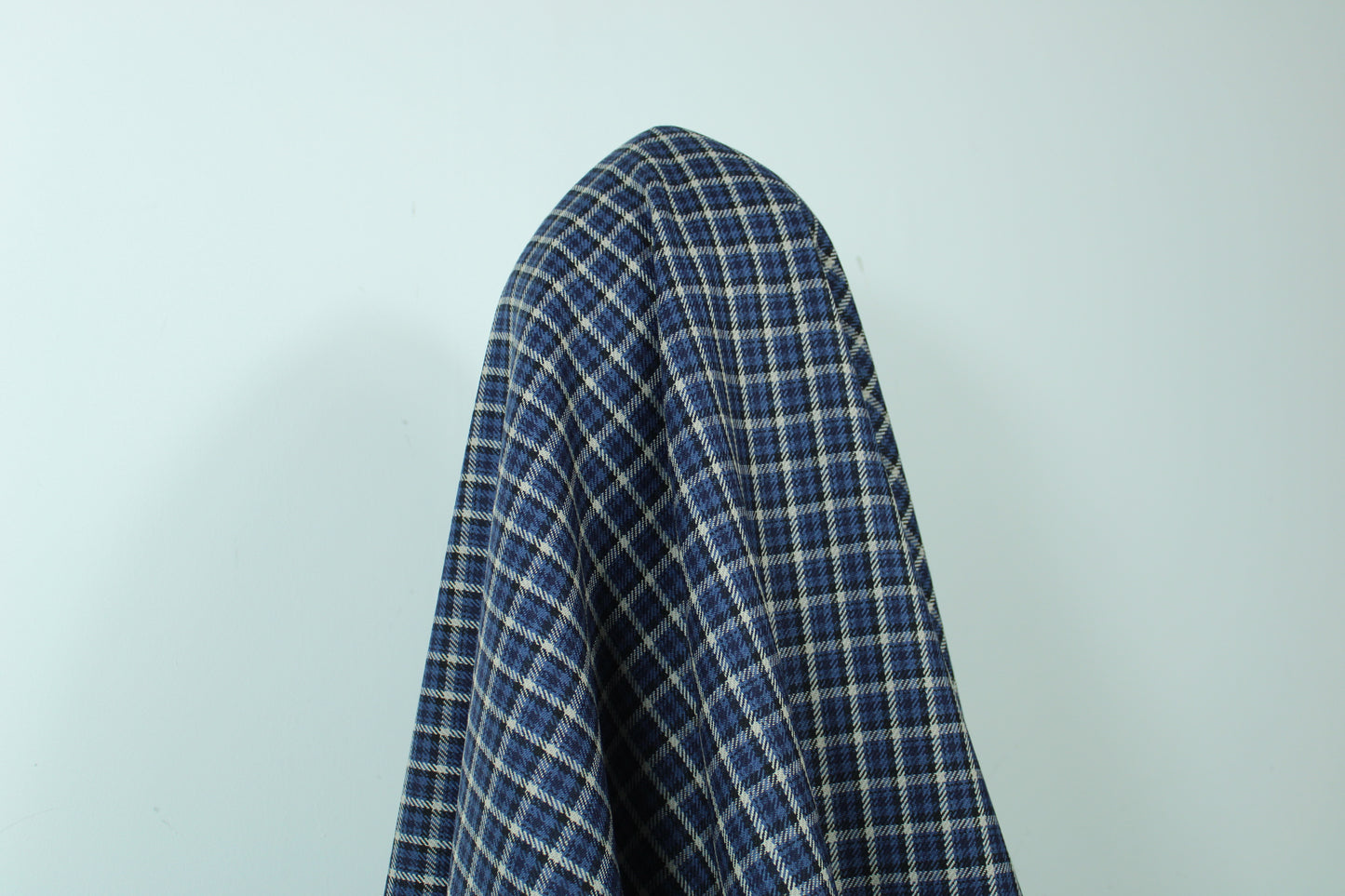Tissu crêpe de laine - à carreaux - ton bleu - photo 3/4 | So Tissus