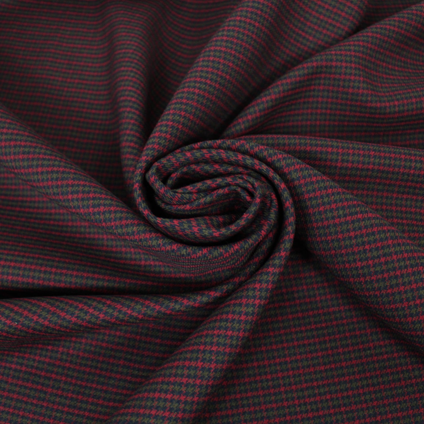 Tissu crêpe de laine - pieds de poule - ton rouge - photo 1/5 | So Tissus