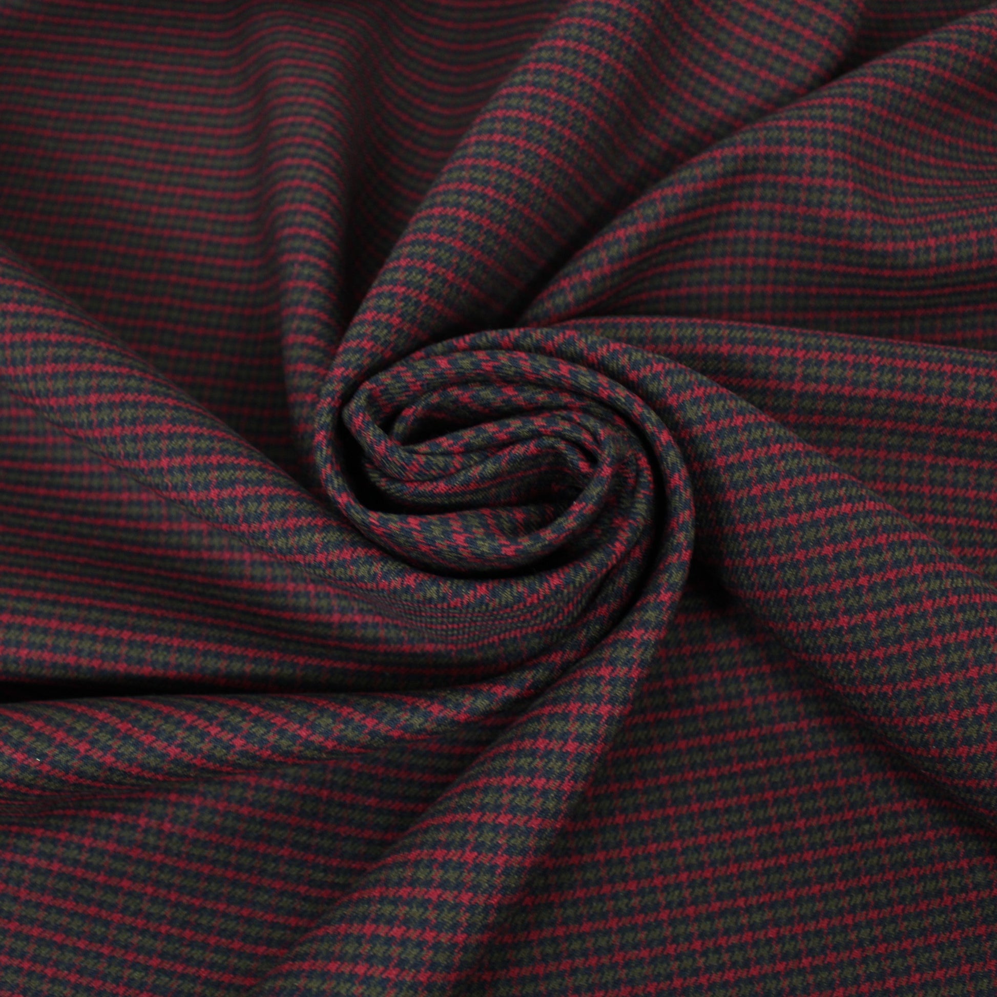 Tissu crêpe de laine - pieds de poule - ton rouge - photo 1/5 | So Tissus