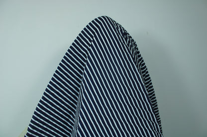 Tissu plissé - à rayures - bleu marine et blanc - photo 3/4 | So Tissus