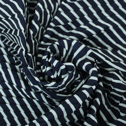Tissu plissé - à rayures - bleu marine et blanc - photo 1/4 | So Tissus