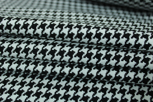 Tissu gabardine coton - pied de poule - noir et blanc - photo 2/5 | So Tissus