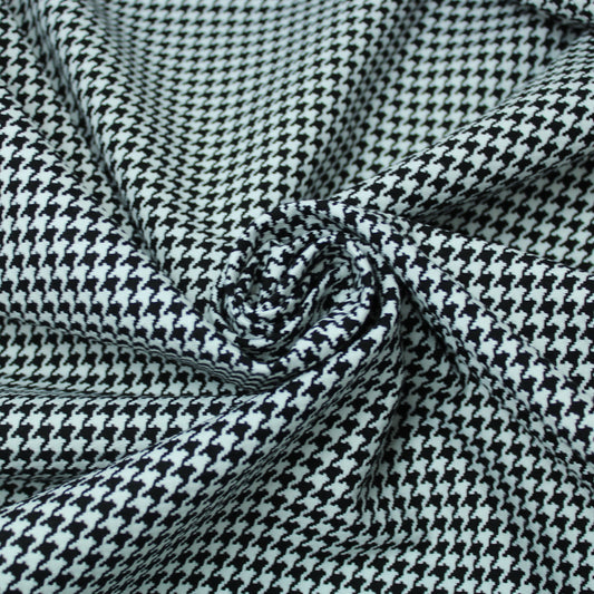 Tissu gabardine coton - pied de poule - noir et blanc - photo 1/5 | So Tissus