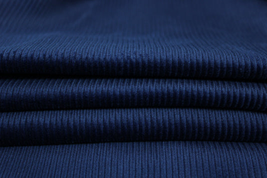 Tissu velours côtelé - bleu nuit - photo 2/3 | So Tissus