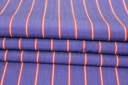 Tissu popeline coton - à rayures - violet et rouge - photo 2/5 | So Tissus