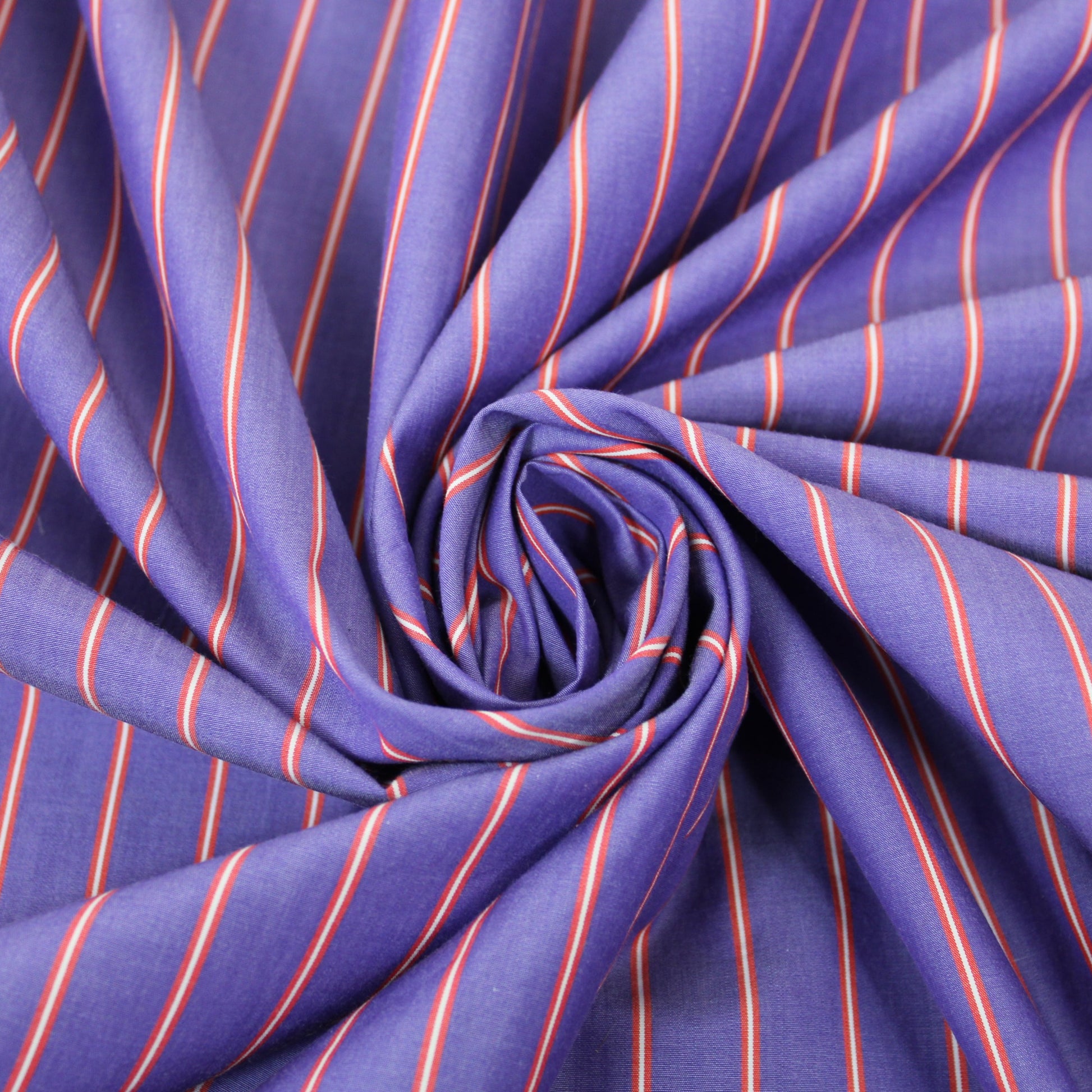 Tissu popeline coton - à rayures - violet et rouge - photo 1/5 | So Tissus
