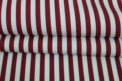Tissu popeline coton - à rayures - blanc et bordeaux - photo 2/4 | So Tissus