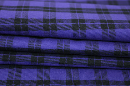 Tissu flanelle coton - à carreaux - noir et violet - photo 2/5 | So Tissus