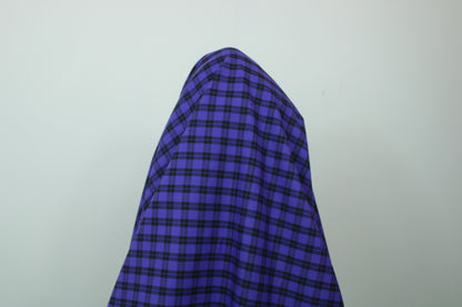 Tissu flanelle coton - à carreaux - noir et violet - photo 3/5 | So Tissus