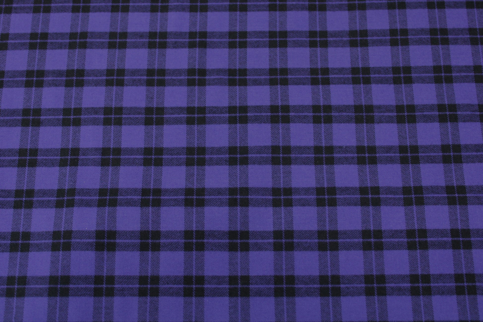 Tissu flanelle coton - à carreaux - noir et violet - photo 4/5 | So Tissus