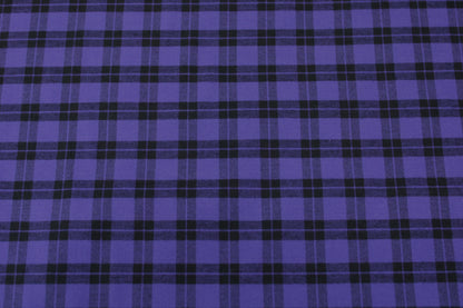 Tissu flanelle coton - à carreaux - noir et violet - photo 4/5 | So Tissus