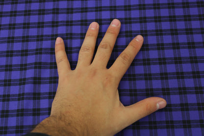 Tissu flanelle coton - à carreaux - noir et violet - photo 5/5 | So Tissus