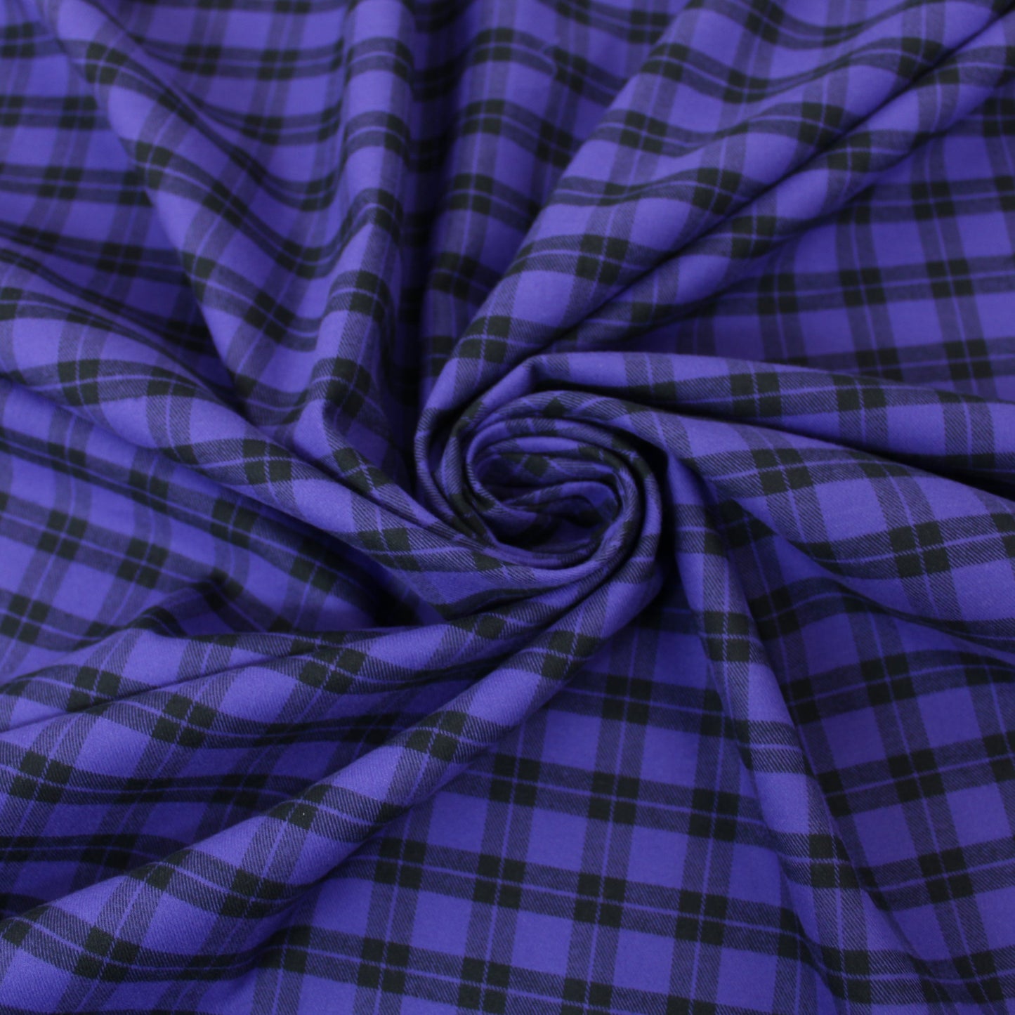 Tissu flanelle coton - à carreaux - noir et violet - photo 1/5 | So Tissus