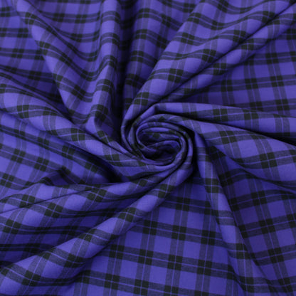 Tissu flanelle coton - à carreaux - noir et violet - photo 1/5 | So Tissus