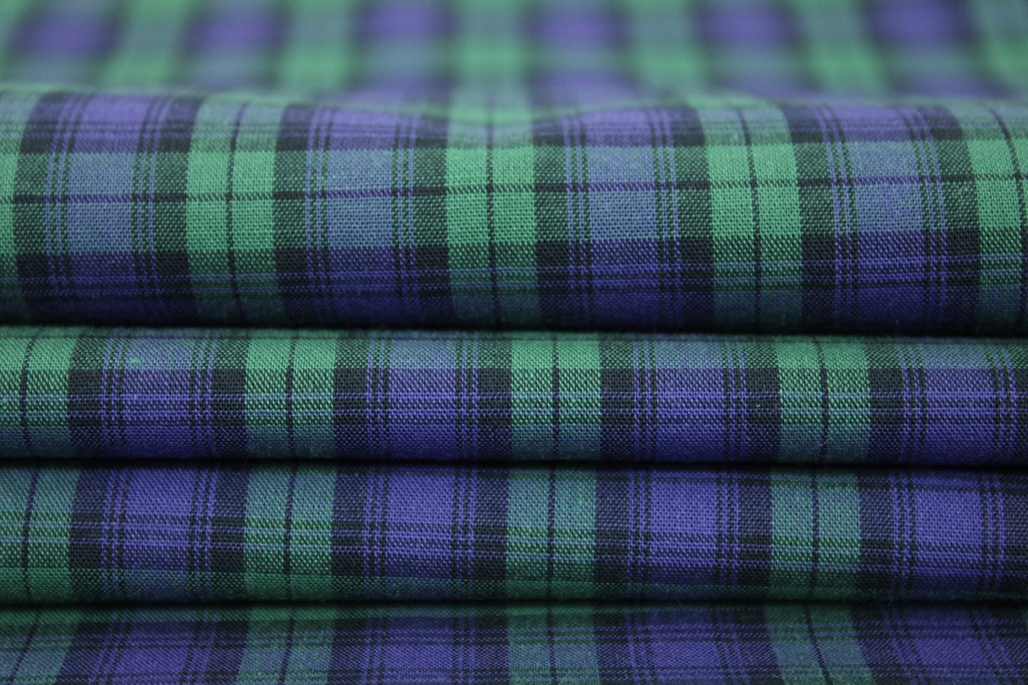 Tissu popeline coton - à carreaux - vert et violet - photo 2/5 | So Tissus