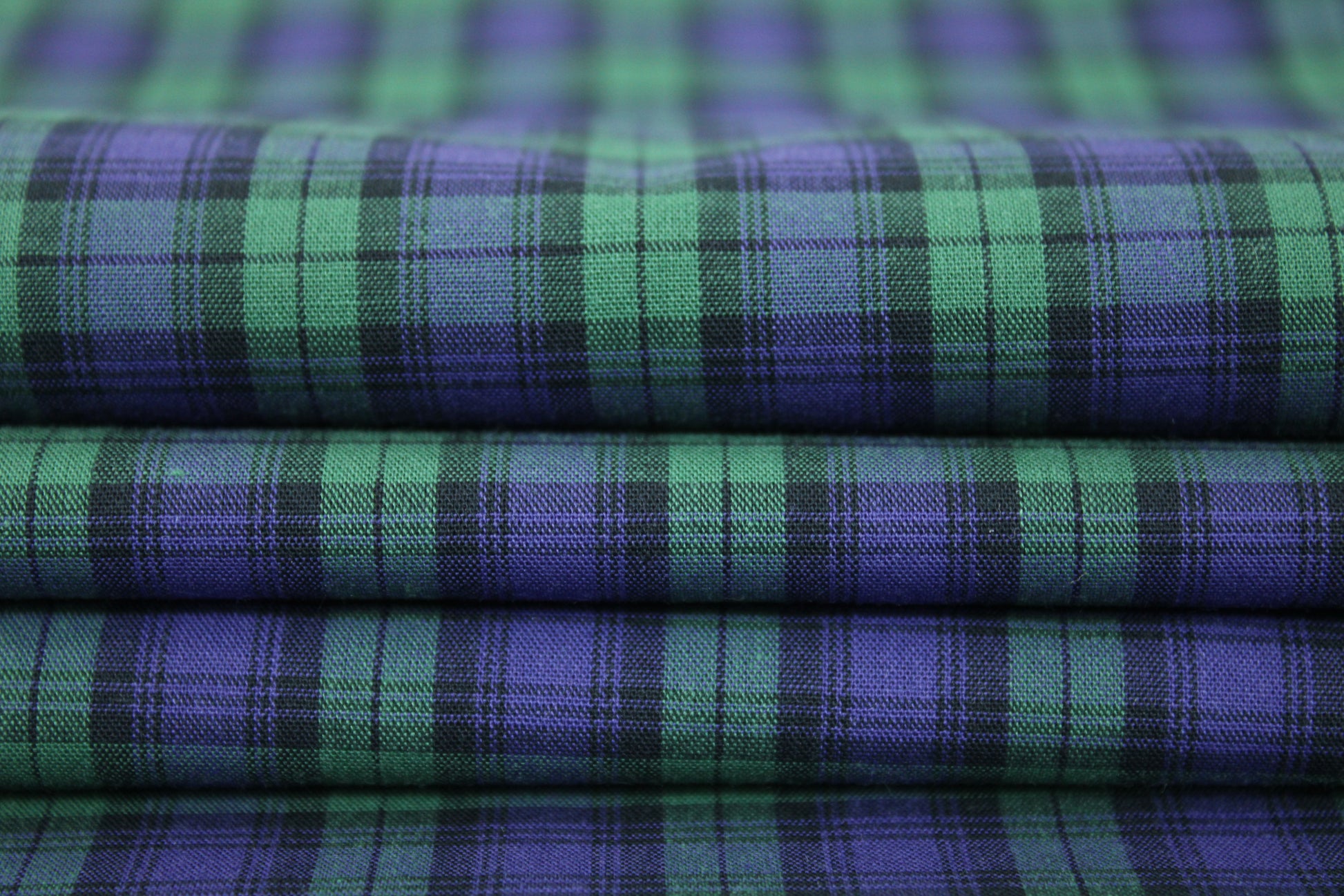 Tissu popeline coton - à carreaux - vert et violet - photo 2/5 | So Tissus