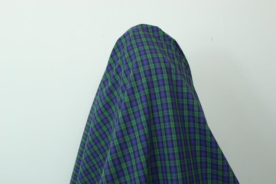 Tissu popeline coton - à carreaux - vert et violet