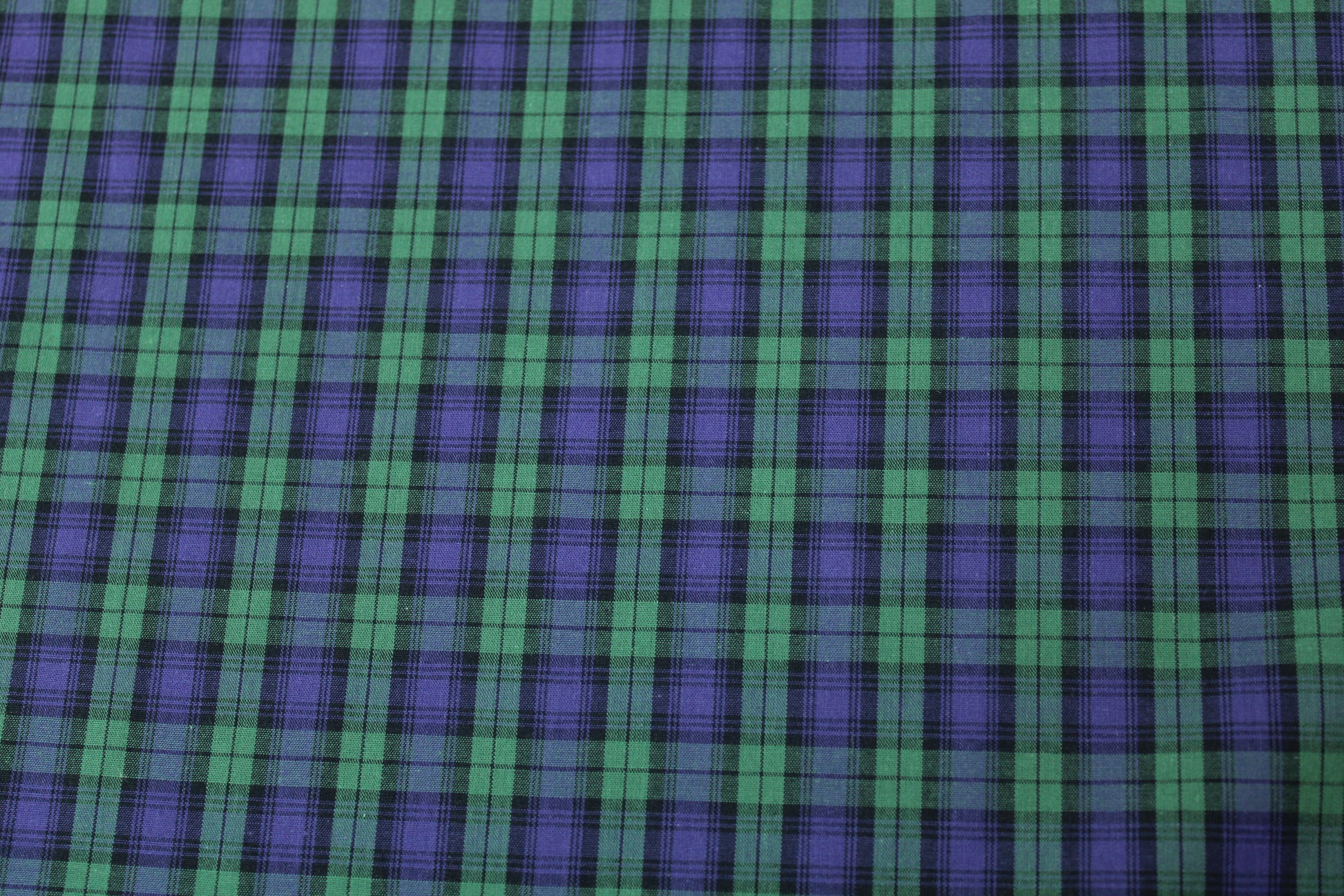 Tissu popeline coton - à carreaux - vert et violet - photo 4/5 | So Tissus