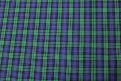 Tissu popeline coton - à carreaux - vert et violet - photo 4/5 | So Tissus