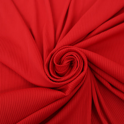 Tissu maille maillot de bain - côtelé - rouge - photo 1/3 | So Tissus