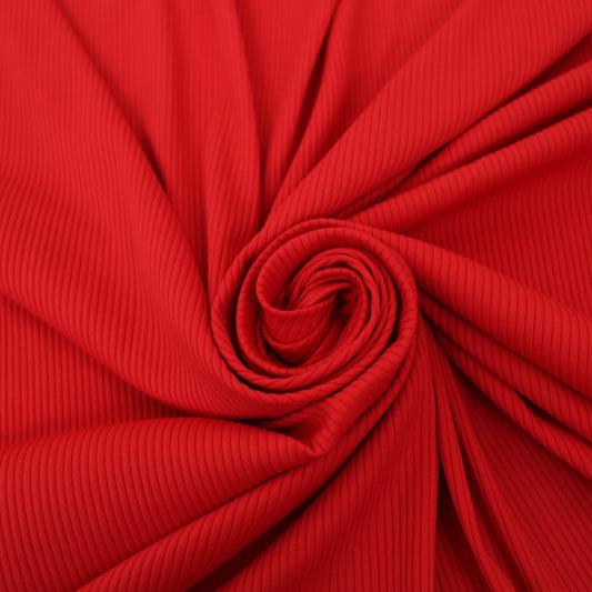 Tissu maille maillot de bain - côtelé - rouge - photo 1/3 | So Tissus