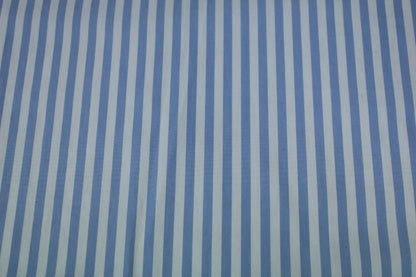 Tissu popeline coton - à rayures - blanc et bleu ciel - photo 5/5 | So Tissus