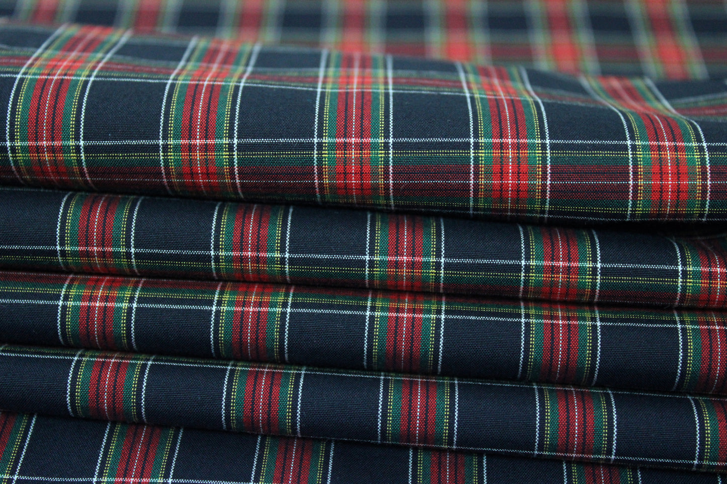 Tissu popeline coton - à carreaux - bleu marine et rouge - photo 2/5 | So Tissus