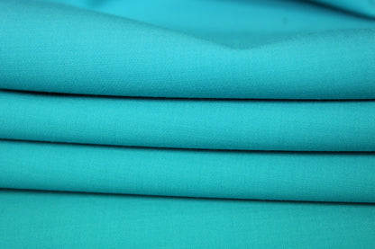 Tissu crêpe de laine stretch - bleu turquoise - photo 2/3 | So Tissus