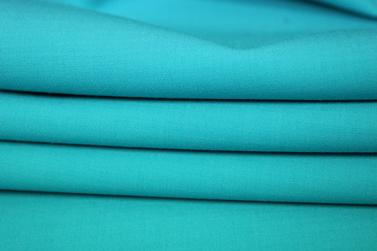 Tissu crêpe de laine stretch - bleu turquoise - photo 2/3 | So Tissus