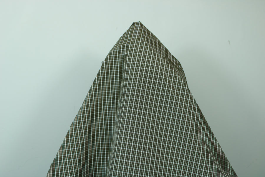 Tissu technique - à carreaux - kaki et blanc