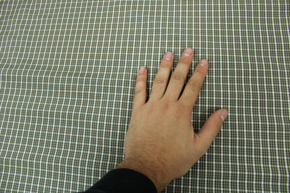 Tissu technique - à carreaux - kaki et blanc - photo 4/5 | So Tissus