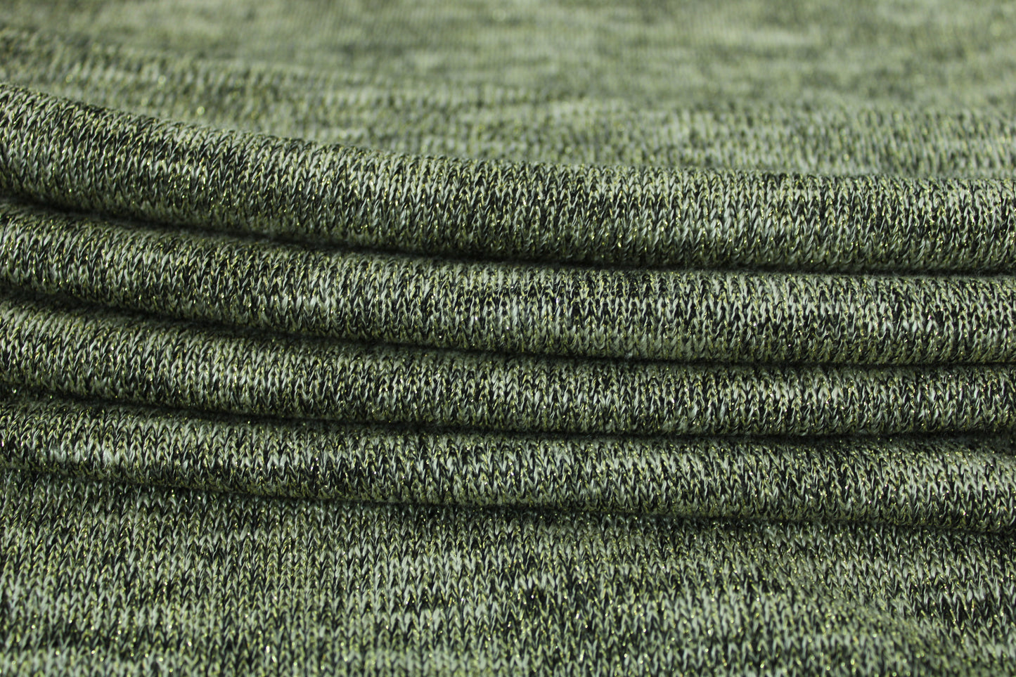 Tissu maille moucheté - gris et doré - photo 2/3 | So Tissus