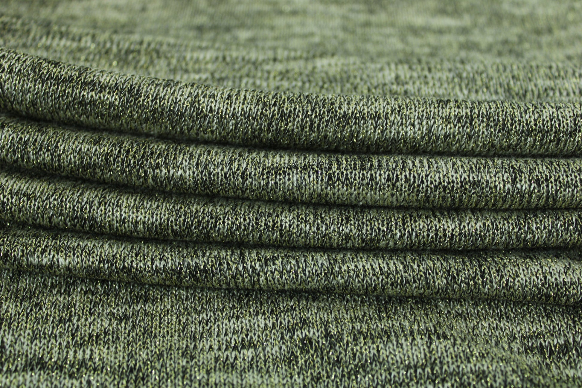 Tissu maille moucheté - gris et doré - photo 2/3 | So Tissus
