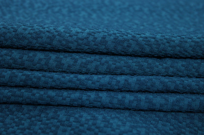 Tissu crêpe gaufré - bleu canard - photo 2/3 | So Tissus