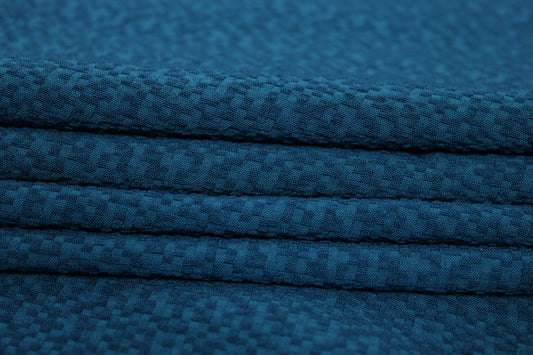 Tissu crêpe gaufré - bleu canard - photo 2/3 | So Tissus