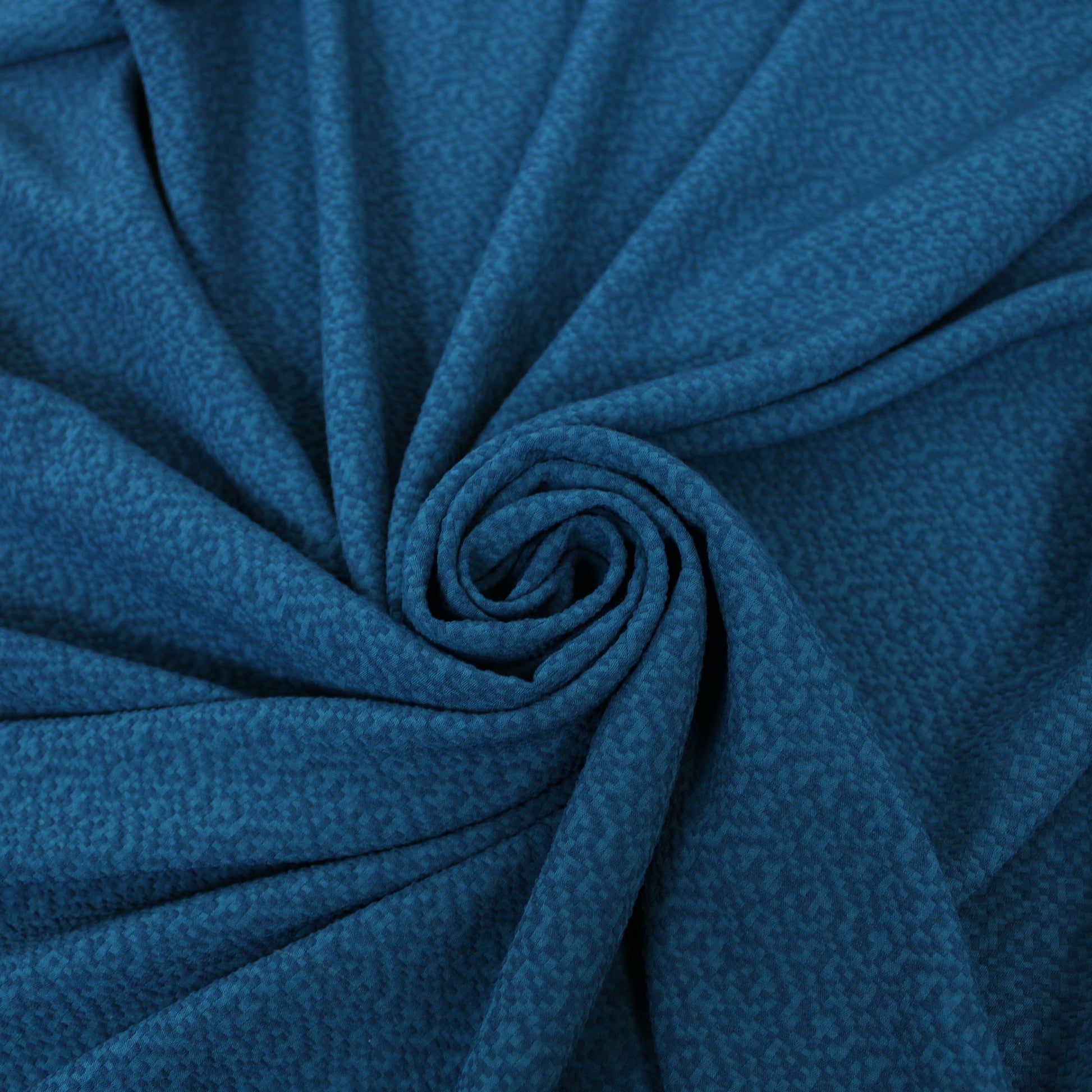 Tissu crêpe gaufré - bleu canard - photo 1/3 | So Tissus