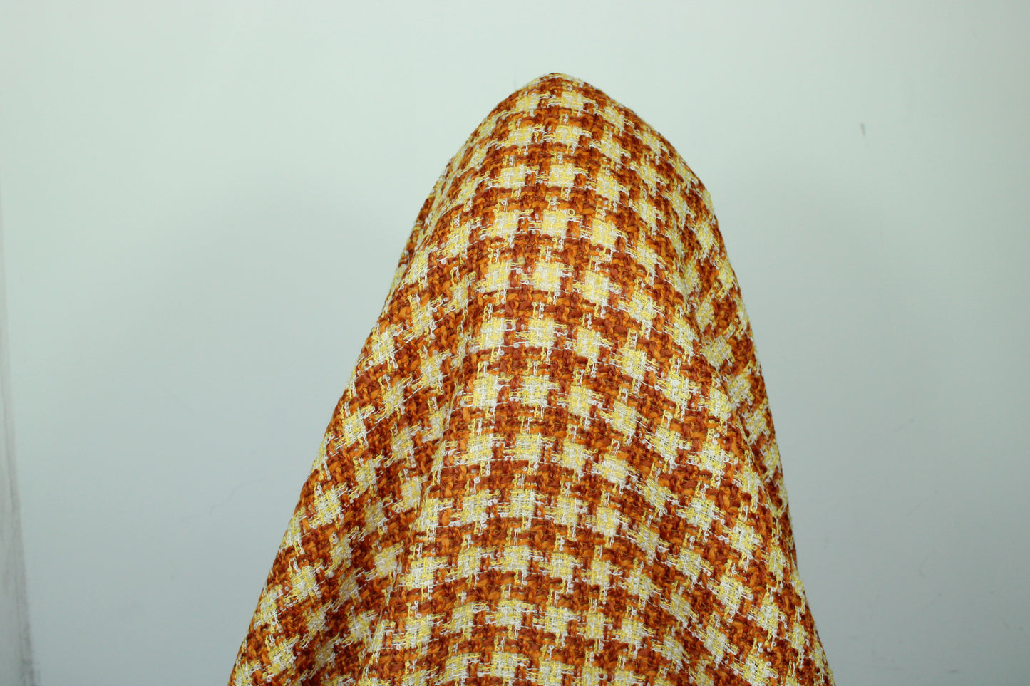 Tissu tweed de laine - à carreaux - ton marron orange et jaune - photo 5/5 | So Tissus