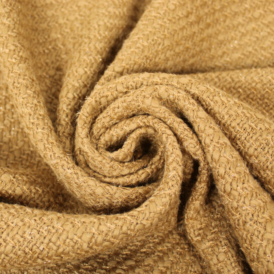 Tissu tweed de laine - ton beige