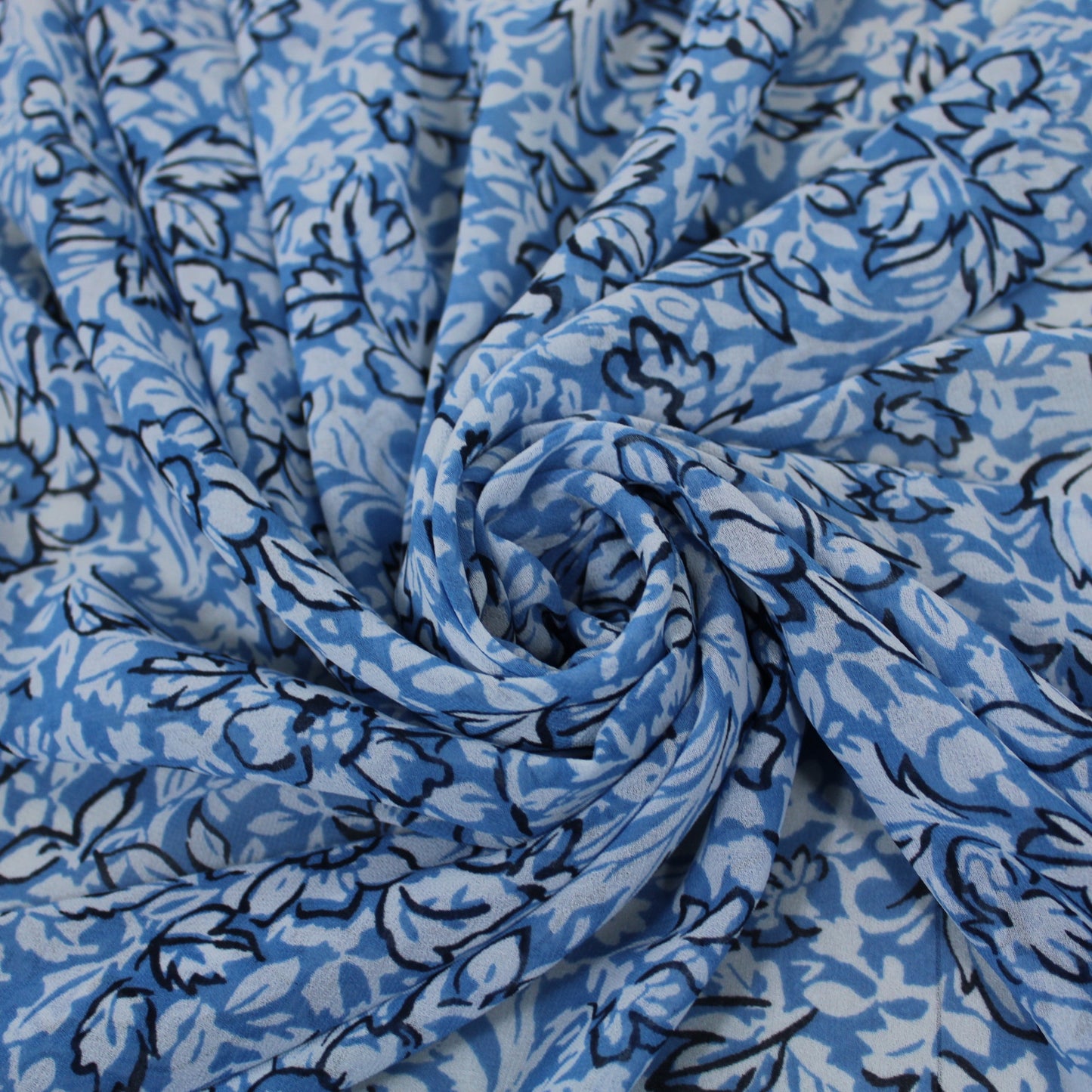 Tissu crêpe georgette  - imprimé fleurs abstraites - photo 1/6 | So Tissus