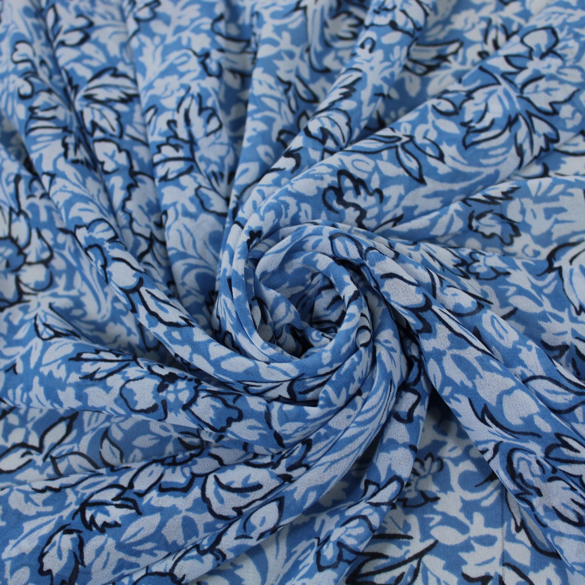 Tissu crêpe georgette  - imprimé fleurs abstraites - photo 1/6 | So Tissus