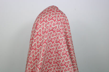 Tissu maille - imprimé géométrique - rose et beige - photo 3/5 | So Tissus