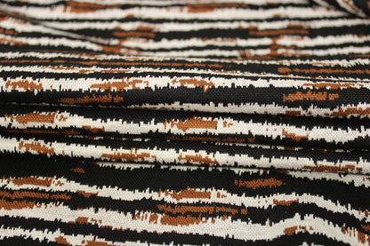 Tissu Milano - imprimé zébbré - noir, marron et beige - photo 2/5 | So Tissus