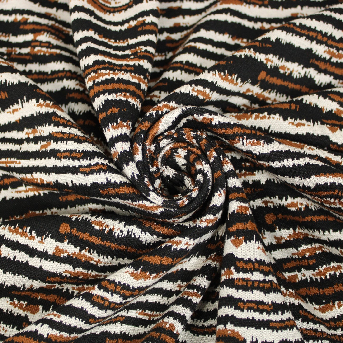 Tissu Milano - imprimé zébbré - noir, marron et beige - photo 1/5 | So Tissus