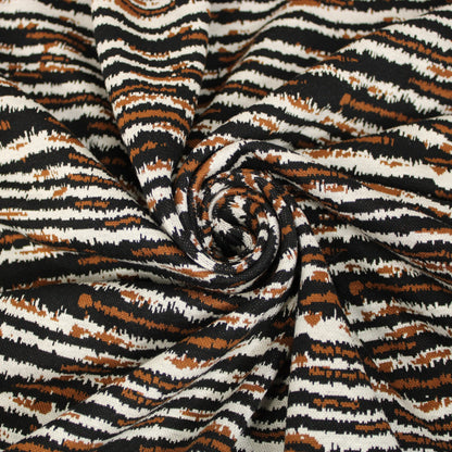 Tissu Milano - imprimé zébbré - noir, marron et beige - photo 1/5 | So Tissus