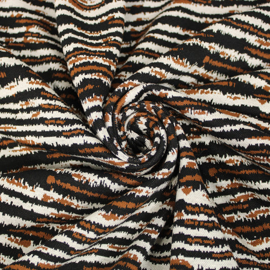 Tissu Milano - imprimé zébbré - noir, marron et beige - photo 1/5 | So Tissus