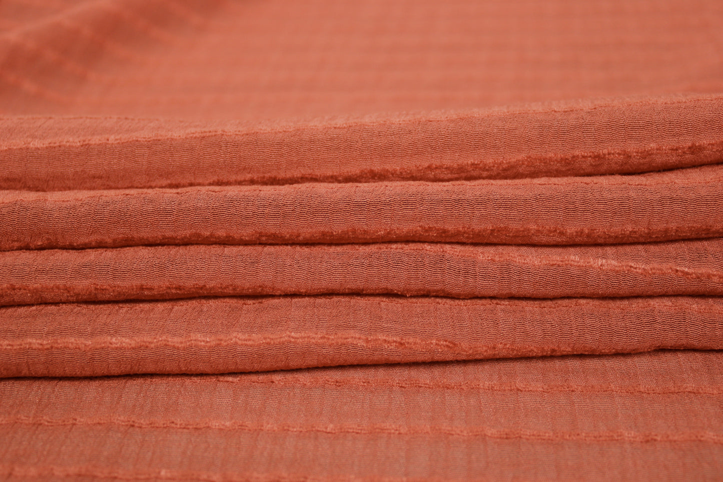 Tissu voile rayon et viscose- à rayures - rouille - photo 2/5 | So Tissus